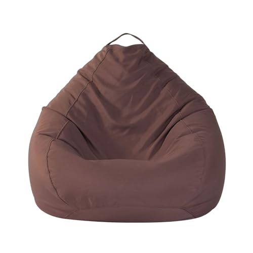 Sitzsack Bezug Ohne Füllung Lazy Lounger Sitzsack Stuhlbezug Abnehmbarer Sitzsack Hülle Sitzsack-Sofas-Schutz Mit Reißverschluss for Erwachsene Und Kinder(Brown,100x120cm) von Generic