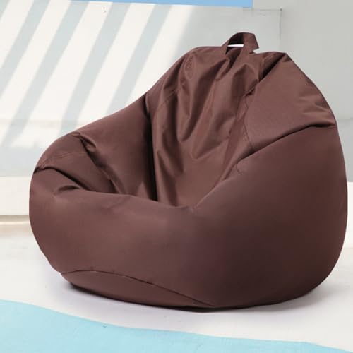 Sitzsack Bezug Ohne Füllung Lazy Lounger Sitzsack Stuhlbezug Abnehmbarer Sitzsack Hülle Sitzsack-Sofas-Schutz Mit Reißverschluss for Erwachsene Und Kinder(Brown,80 * 90cm) von Generic