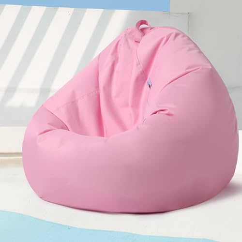 Sitzsack Bezug Ohne Füllung Lazy Lounger Sitzsack Stuhlbezug Abnehmbarer Sitzsack Hülle Sitzsack-Sofas-Schutz Mit Reißverschluss for Erwachsene Und Kinder(Pink,70 * 80cm) von Generic