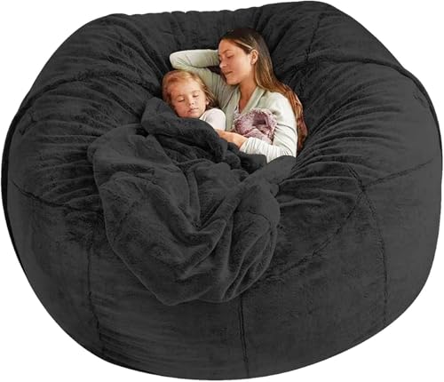 Sitzsack Stühle Kuschelstühle Für Wohnzimmer Sitzsack Stühle Für Sofa Plüsch Ultra Soft Sitzsack Lazy Sofa, Black, 7ft von Generic