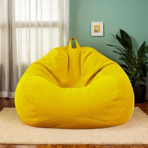 Sitzsack Stuhl Erwachsene Bezug Nur Samtstoff Stretch Verdickt Weich Waschbar Leicht Zu Entfernen Reißverschluss Keine Füllung Schlafzimmer Büro Terrasse Wohnzimmer,B,80 * 90cm von Generic