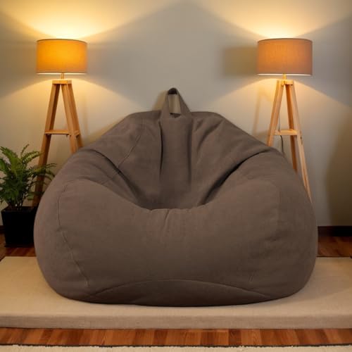 Sitzsack Stuhl Erwachsene Bezug Nur Samtstoff Stretch Verdickt Weich Waschbar Leicht Zu Entfernen Reißverschluss Keine Füllung Schlafzimmer Büro Terrasse Wohnzimmer,E,110 * 120cm von Generic