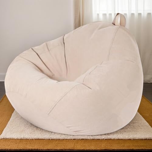Sitzsack Stuhl Erwachsene Bezug Nur Samtstoff Stretch Verdickt Weich Waschbar Leicht Zu Entfernen Reißverschluss Keine Füllung Schlafzimmer Büro Terrasse Wohnzimmer,H,70 * 80cm von Generic