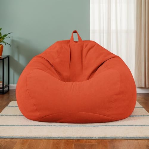 Sitzsack Stuhl Erwachsene Bezug Nur Samtstoff Stretch Verdickt Weich Waschbar Leicht Zu Entfernen Reißverschluss Keine Füllung Schlafzimmer Büro Terrasse Wohnzimmer,J,110 * 120cm von Generic