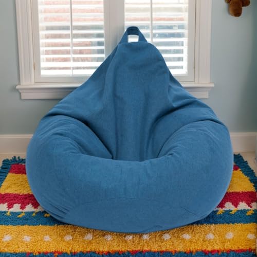 Sitzsack Stuhl Erwachsene Bezug Nur Samtstoff Stretch Verdickt Weich Waschbar Leicht Zu Entfernen Reißverschluss Keine Füllung Schlafzimmer Büro Terrasse Wohnzimmer,K,80 * 90cm von Generic