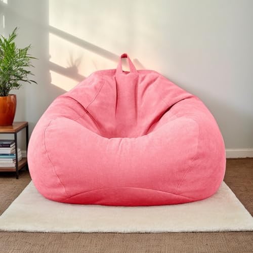 Sitzsack Stuhl Erwachsene Bezug Nur Samtstoff Stretch Verdickt Weich Waschbar Leicht Zu Entfernen Reißverschluss Keine Füllung Schlafzimmer Büro Terrasse Wohnzimmer,M,70 * 80cm von Generic