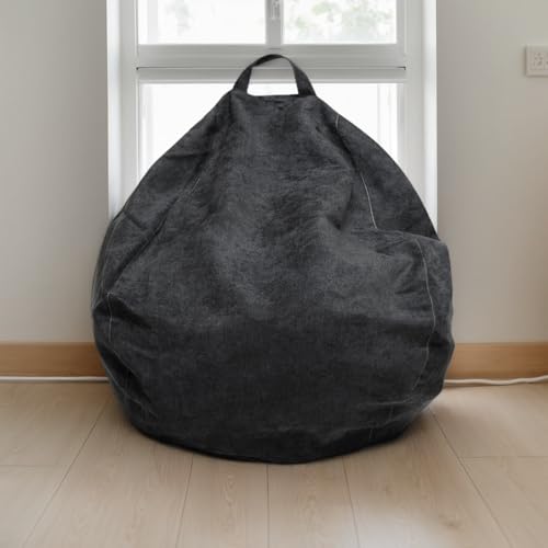 Sitzsack Stuhl Erwachsene Bezug Samtmaterial Weicher Waschbarer Reißverschluss Keine Füllung Verdickte Dehnung Moderner Stil Gaming Sitzsack Teenager Schlafzimmer,K,90 * 90cm von DOSYCOVUR