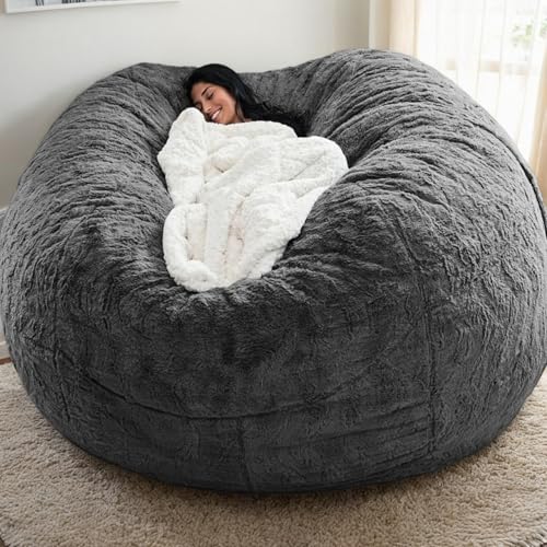 Sitzsackbezug Nur Samt Verdickte Dehnung Weicher Waschbarer Reißverschluss Keine Füllung Moderner Stil Schlafzimmer Büro Wohnzimmer Terrasse Teenager Erwachsene,G,180 * 90cm von Generic