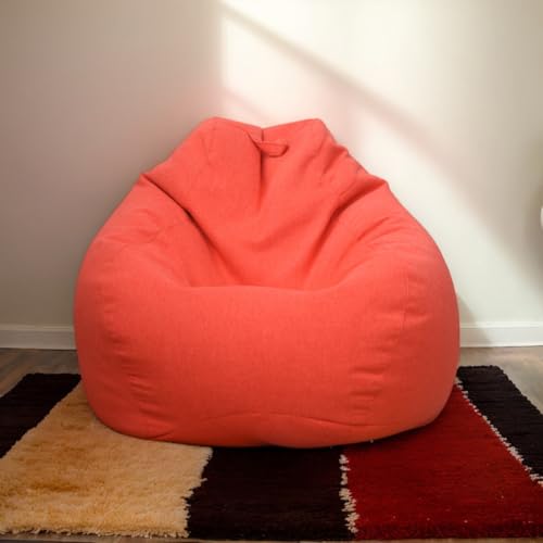Sitzsackbezug Nur Samtmaterial Verdickte Dehnung Waschbar Weicher Reißverschluss Leicht Zu Entfernen Einfarbig Schlafzimmer Büro Terrasse Teenager Erwachsene Gebrauch,Rot,80 * 90cm von Generic