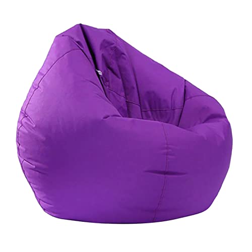 Sitzsackhüllen 70 x 80 cm Sitzsack Bezug für Kinder ohne Füllung Lazy Lounger Sitzsack Stuhlbezug Abnehmbarer Sitzsack Hülle (Lila, 70 x 80 cm) von Generic