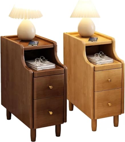 Slim Nachttisch 2er-Set mit Schubladen für Schlafzimmer Hohe Nachttisch-Kommode in 2 Farben Slim Nachttisch 2er-Set mit Schubladen für Schlafzimmer Hohe Nachttisch-Kommode in 2 Farben von Generic