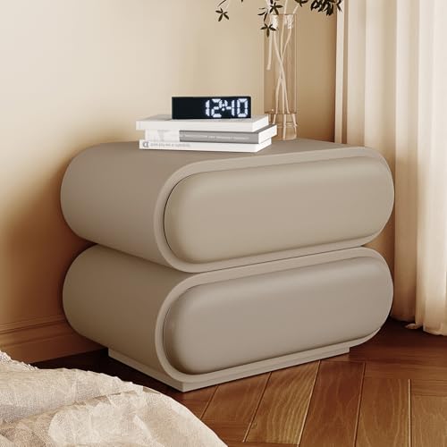 Small Side Table,solid Wood Bedside Cabinet with Two Storage Drawers, Bedside Table,nightstand，Side Table, Curved Design, Suitable for bedrooms and Living Rooms.(E,40CM(15.75IN)) von Generic
