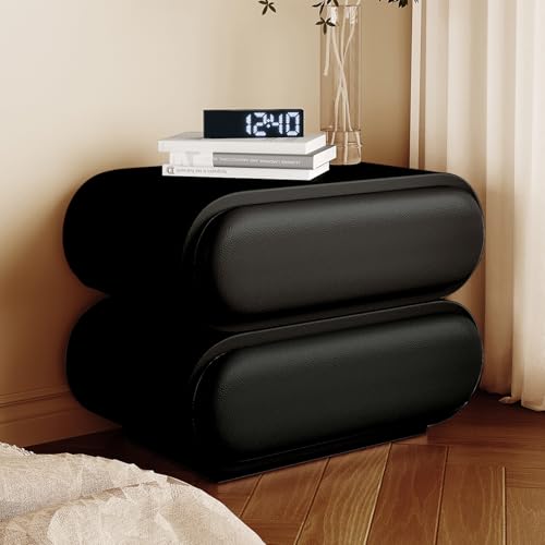 Small Side Table,solid Wood Bedside Cabinet with Two Storage Drawers, Bedside Table,nightstand，Side Table, Curved Design, Suitable for bedrooms and Living Rooms.(F,50CM(19.69IN)) von Generic