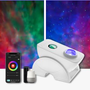 BOT Aurora Sternenhimmel Projektor mit APP-Steuerung, Musik-Sync, einstellbare Helligkeit. Sternenhimmel Projektor Erwachsene und Kinder (Weiß) von BoT by BlueRoad