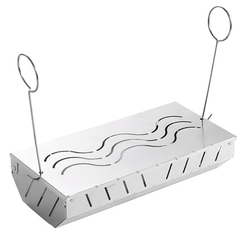 Smoker für Gasgrill oder Holzkohlegrill - Räucherbox aus Edelstahl | Räucherbox für Holzspäne | Gass SmokerBox | Holzkohlezubehör mit Deckel | funktioniert mit Holzspänen, Grillgeschmack von Generic