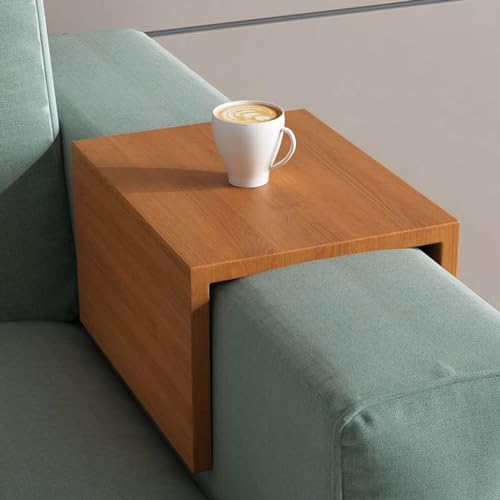 Sofa Arm Tablett Tisch Sofa Armscheibe Anti-fallende Sofa Getränkehalter Holz Sofa Becherhalter Armlehne Tablett tragbare Sofa Arm Tablett Tisch geeignet für 22 cm breite Armlehnen (Farbe: A) von Generic