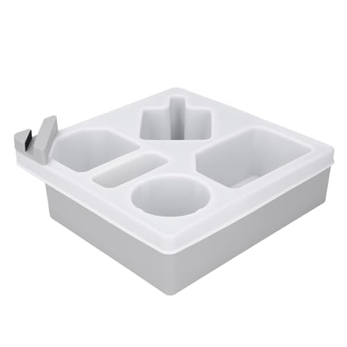 Sofa Caddy, Sofa Cup Halter Tablett Silikon Kunststoff -Multi -Kompartimente mit Telefonständer für die Fernbedienung Stabil (White) von Generic