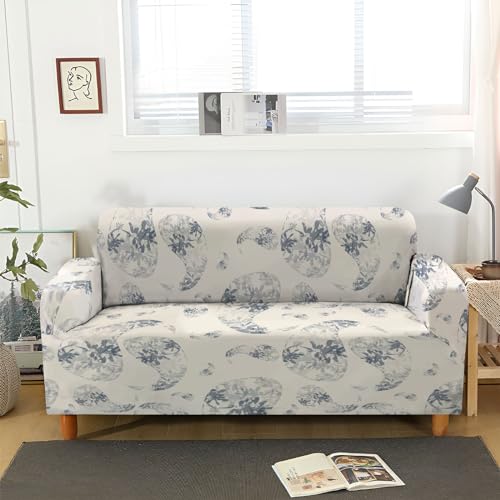 Sofa Überzug Bemaltes Bohemian-Muster Sofabezug Druck Sofaschoner rutschfest mit Armlehne, Universal Sofabezüge, Anti-Haustierkratzer Sofa Slipcovers, Waschbare Sofa Cover 1 Sitze von Generic