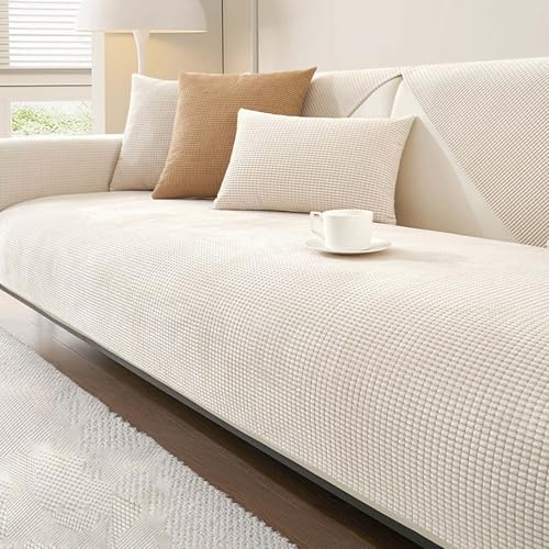 Sofa überzug Chenille Sofabezug L Form U Form Sofaschoner Wasserdicht Sofahusse rutschfest Sofaüberwürfe für 1 2 3 4 Sitzer Ecksofa(Beige,70 * 120cm) von Generic