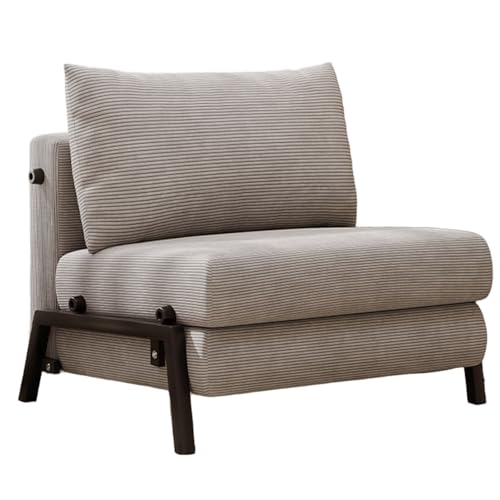 Sofabett Ausziehbar 2-in-1 Cord Ergonomie Gästebett Klappbar Große Sitztiefe Abnehmbar und Waschbar Stärke Metallbeine Umwandelbarer Sofasessel für Wohnzimmer, Schlafzimmer(Gray,187 * 85 * 26cm) von Generic