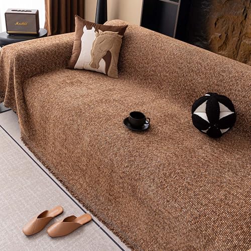 Sofabezug, Sofabezug für Haustiere, waschbar, Sofaschutz aus Chenille-Material für Haustiere, verstärkter, strapazierfähiger, wasserdichter Möbelschutz mit Fransen Brown 180 * 130CM Sofabezug, Sofabezug für Haustiere, waschbar, Sofaschutz aus Chenille-Material für Haustiere, verstärkter, strapazierfähiger, wasserdichter Möbelschutz mit Fransen Brown 180 * 130CM von Generic