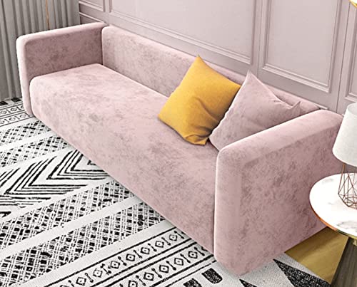 Sofabezug, weicher Samt, Couchbezüge, hochelastisch, stilvoll, einfarbig, langlebiger Möbelschutz für Wohnzimmer, Hund, Haustier – Pink – 2-Sitzer (145–185 cm) von Generic