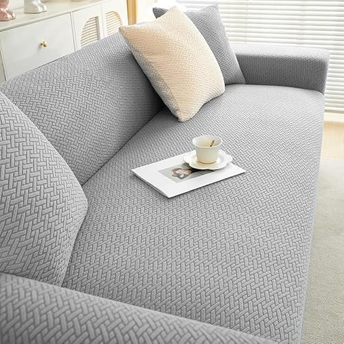 Sofabezug Ecksofa, Stretch Sofaüberwurf Sofahusse Verdickter weicher Frotteestoff Weich Sofa Abdeckung(Grey,1seat) von Generic