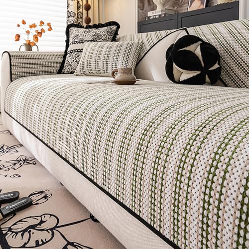 Sofadecken für Sitzfläche, Ecksofa rutschfeste choner, Universelle Sofa Überwurf Couch L Form 1/2/3/4 Sitzer für Hund Katze Anti-Grabben(Green,110x300cm) von Generic