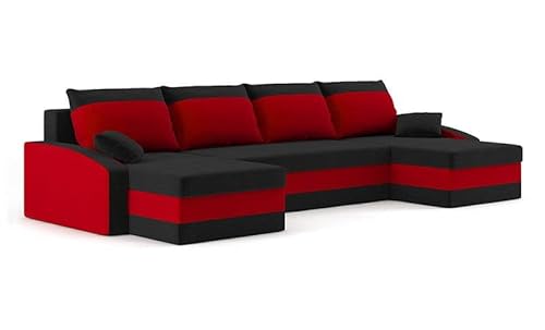 Sofini Ecksofa Sparta mit Schlaffunktion! Best Ecksofa! Eckcouch mit Bettkästen! Wohnzimmer möbel, polstermöbel. Schlafcouch mit Kissen, bequem mit stauraum. (Haiti 17+ Haiti 18) von Generic