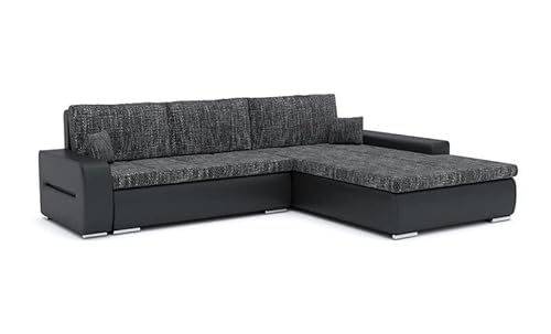 Sofini Ecksofa Toronto 240/200 mit schlaffunktion. Eckcouch mit Bettkästen. Best möbel! Hit Schlafcouch für das Wohnzimmer. L-förmig, Decorative Kissen. (Lawa 17+ Soft 11 Rechts) von Generic