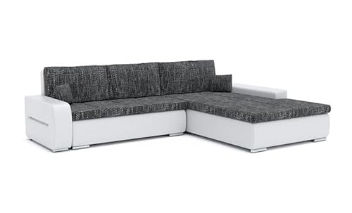 Sofini Ecksofa Toronto 240/200 mit schlaffunktion. Eckcouch mit Bettkästen. Best möbel! Hit Schlafcouch für das Wohnzimmer. L-förmig, Decorative Kissen. (Lawa 17+ Soft 17 Rechts) von Generic