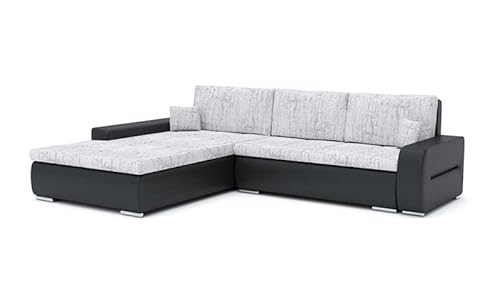 Sofini Ecksofa Toronto 240/200 mit schlaffunktion. Eckcouch mit Bettkästen. Best möbel! Hit Schlafcouch für das Wohnzimmer. L-förmig, Decorative Kissen. (Lawa 9+ Soft 11 Links) von Generic