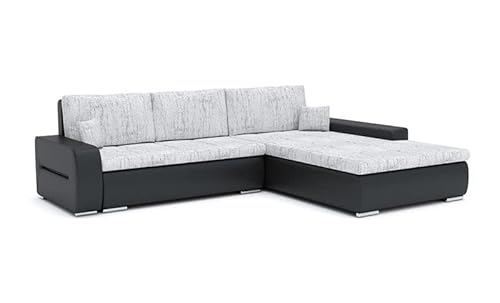 Sofini Ecksofa Toronto 240/200 mit schlaffunktion. Eckcouch mit Bettkästen. Best möbel! Hit Schlafcouch für das Wohnzimmer. L-förmig, Decorative Kissen. (Lawa 9+ Soft 11 Rechts) von Generic