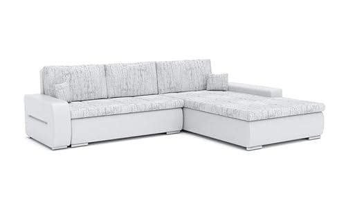 Sofini Ecksofa Toronto 240/200 mit schlaffunktion. Eckcouch mit Bettkästen. Best möbel! Hit Schlafcouch für das Wohnzimmer. L-förmig, Decorative Kissen. (Lawa 9+ Soft 17 Rechts) von Generic