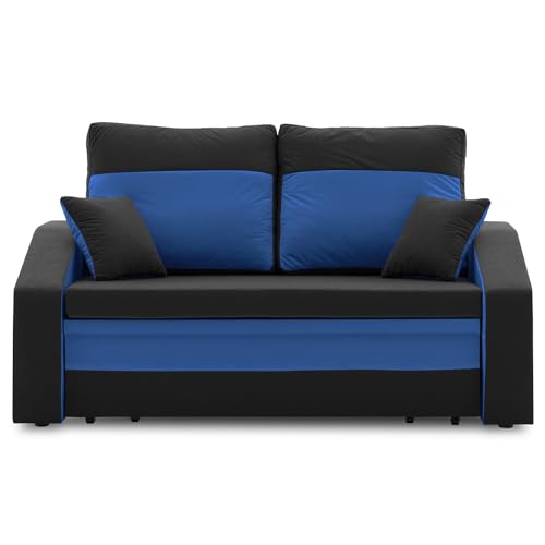 Sofini Sofa Hewlet mit Schlaffunktion! Best Schlafsofa! 2- Sitzer Sofa! Polstermöbel mit stauraum. Schlafsofa mit schlaffunktion und Bettkasten. Kleines Sofa! (MIKRO 15 + MIKRO 36) von Generic