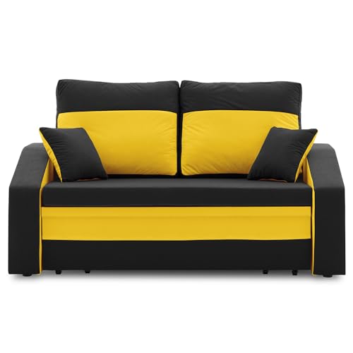 Sofini Sofa Hewlet mit Schlaffunktion! Best Schlafsofa! 2- Sitzer Sofa! Polstermöbel mit stauraum. Schlafsofa mit schlaffunktion und Bettkasten. Kleines Sofa! (MIKRO 15 + MIKTO 21) von Generic