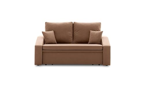 Sofini Sofa Hewlet mit Schlaffunktion! Best Schlafsofa! 2- Sitzer Sofa! Polstermöbel mit stauraum. Schlafsofa mit schlaffunktion und Bettkasten. Kleines Sofa! (MIKRO 48) von Generic