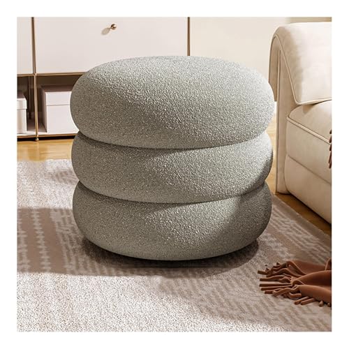 Soft Sherpa Upholstered Ottoman Stool for Makeup Room Modern Lambswool Coffee Table with Plush Wool Seat Compact and Stylish 35x35x30cm von Generic