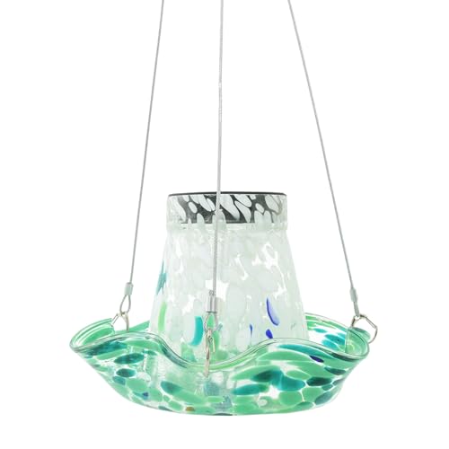 Solar Bird Feeder - Hummingbird Feeder | Solarpowered Outdoor Birdfeeder | Buntglaslecks Proof Birdbad Fütterungsmittel, Außensäure -Feeder -Dekorationen für Garten Garten Terrasse von Generic