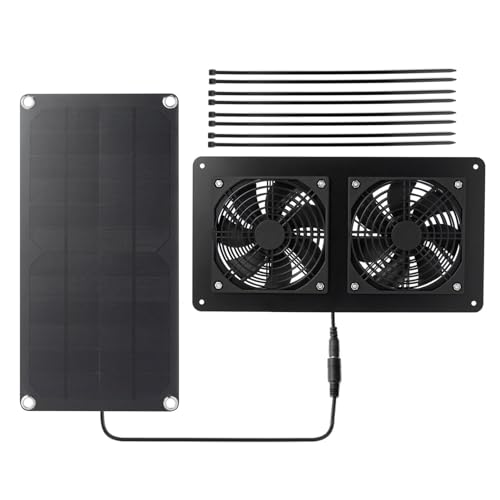 Solarbetriebener Hühnerstall-Ventilator – Solar-Fensterventilator 10 W 12 V – tragbarer Ventilator mit Solarenergie, Ventilator für den Außenbereich, wasserdicht, für Gewächshäuser, Camping-Auspuff Solarbetriebener Hühnerstall-Ventilator – Solar-Fensterventilator 10 W 12 V – tragbarer Ventilator mit Solarenergie, Ventilator für den Außenbereich, wasserdicht, für Gewächshäuser, Camping-Auspuff von Generic