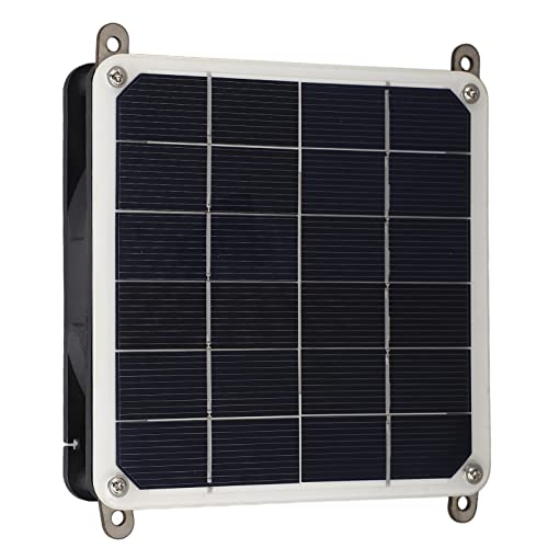 Solarpanel-Ventilator-Set, Vielseitig Einsetzbar, 20 W, Leise, Klein, Einfache Installation, für den Außenbereich, Monokristallines Silizium, Solar-Abluftventilator für von Shanrya