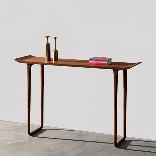 Solid Wood Console Table Verlängerte Beine Breitere Tischplatte Konsolentisch Holz Schmal Geschwungene Tischplatte Geeignet für Büros und Wohnzimmer(100 * 35 * 88cm) von Generic