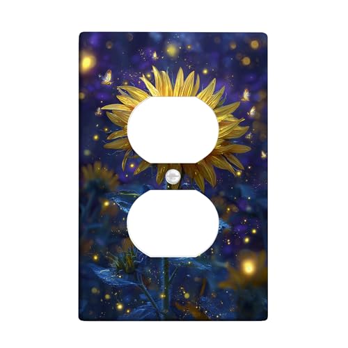 Sonnenblumen-Lichtschalter-Abdeckplatten/Steckdosenabdeckungen, gelbes Blumen-Design für Frühlingsdekoration, Thermoplastische Wandplatten, Standardgröße, Einzel-Duplex-Steckdose Sonnenblumen-Lichtschalter-Abdeckplatten/Steckdosenabdeckungen, gelbes Blumen-Design für Frühlingsdekoration, Thermoplastische Wandplatten, Standardgröße, Einzel-Duplex-Steckdose von Generic