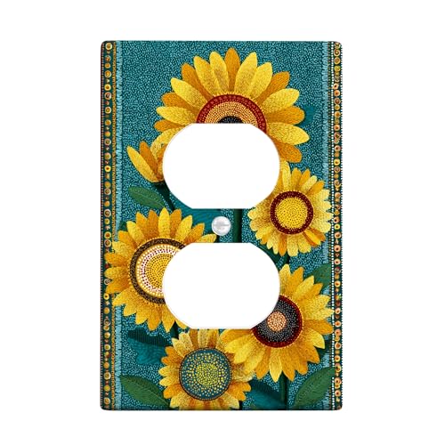 Sonnenblumen-Lichtschalter-Abdeckplatten/Steckdosenabdeckungen, gelbes Blumendesign für Heimdekoration, Thermoplastische Wandplatten, Standardgröße, Einzel-Duplex-Steckdose Sonnenblumen-Lichtschalter-Abdeckplatten/Steckdosenabdeckungen, gelbes Blumendesign für Heimdekoration, Thermoplastische Wandplatten, Standardgröße, Einzel-Duplex-Steckdose von Generic