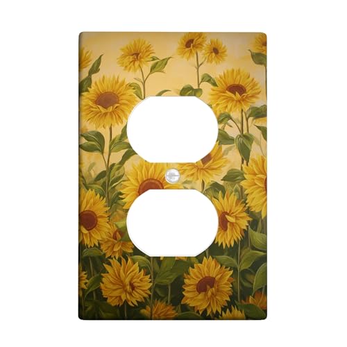 Sonnenblumen-Lichtschalter-Abdeckplatten/Steckdosenabdeckungen, gelbes Blumendesign für Heimdekoration, Thermoplastische Wandplatten, Standardgröße, Einzel-Duplex-Steckdose Sonnenblumen-Lichtschalter-Abdeckplatten/Steckdosenabdeckungen, gelbes Blumendesign für Heimdekoration, Thermoplastische Wandplatten, Standardgröße, Einzel-Duplex-Steckdose von Generic