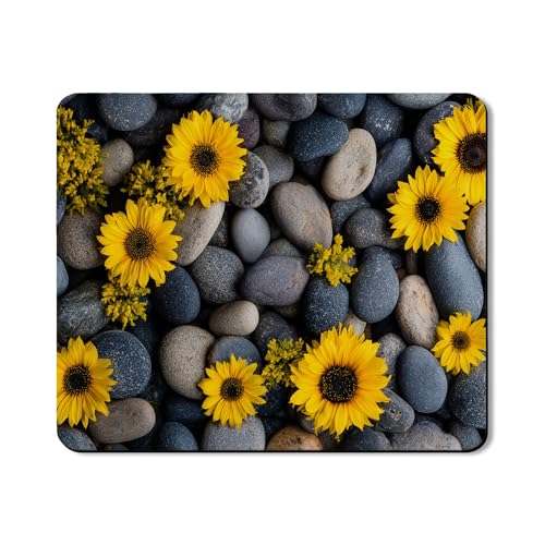 Sonnenblumen-Schutzmatte für Waschmaschinen, rustikales Blumenmuster, Naturkautschuk, rutschfest, wasserdicht, Wasch- und Trocknermatten für Waschküche, 50,8 x 61 cm von Generic