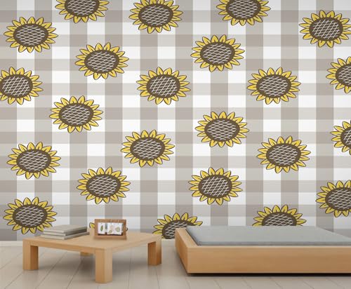 Sonnenblumen Tapete Hellgrau Und Weiß Kariert Wandbild Natur Blumenmädchen Tapete Blumen Tapete für Wohnzimmer Schlafzimmer Wandbild Poster 200 X 140 cm Sonnenblumen Tapete Hellgrau Und Weiß Kariert Wandbild Natur Blumenmädchen Tapete Blumen Tapete für Wohnzimmer Schlafzimmer Wandbild Poster 200 X 140 cm von Generic