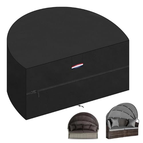 Sonneninsel Abdeckung Halbrund,Abdeckplane Liegeinsel Halbrund für Gartenmuschel,Wasserdicht Winddicht UV-Beständiges Abdeckhaube Halbrund für Gartenmuschel(Size:205x110x80cm,Color:A) von Generic