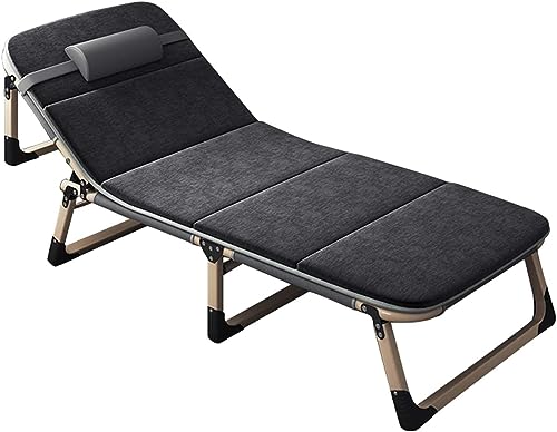 Sonnenliegen 2er-Set, Klappbarer Garten-relaxsessel Mit Kissen, Liegestuhl Für Outdoor-Camping, 75 cm Extra Breiter 4-stufiger Verstellbarer Rückenstahlrahmen, D von Generic
