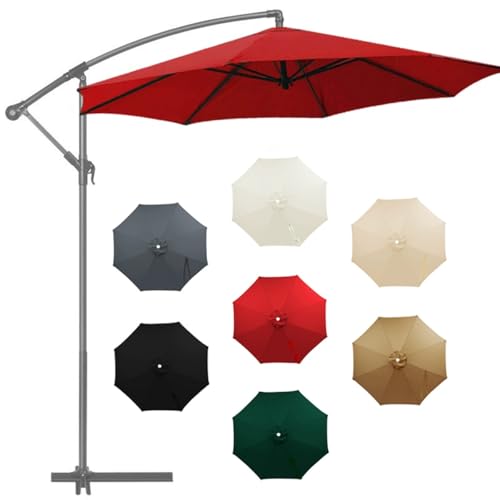 Sonnenschirm Bezug 6 Streben/8 Streben, 2.0m, 3.0m, 4.0m, Sonnenschirm Ersatzbezug, Ersatzteile für Balkon, Garten, Pool Und Strand, Nur Baldachin, Beige(Red,2.0m/8-Ribs) von Generic